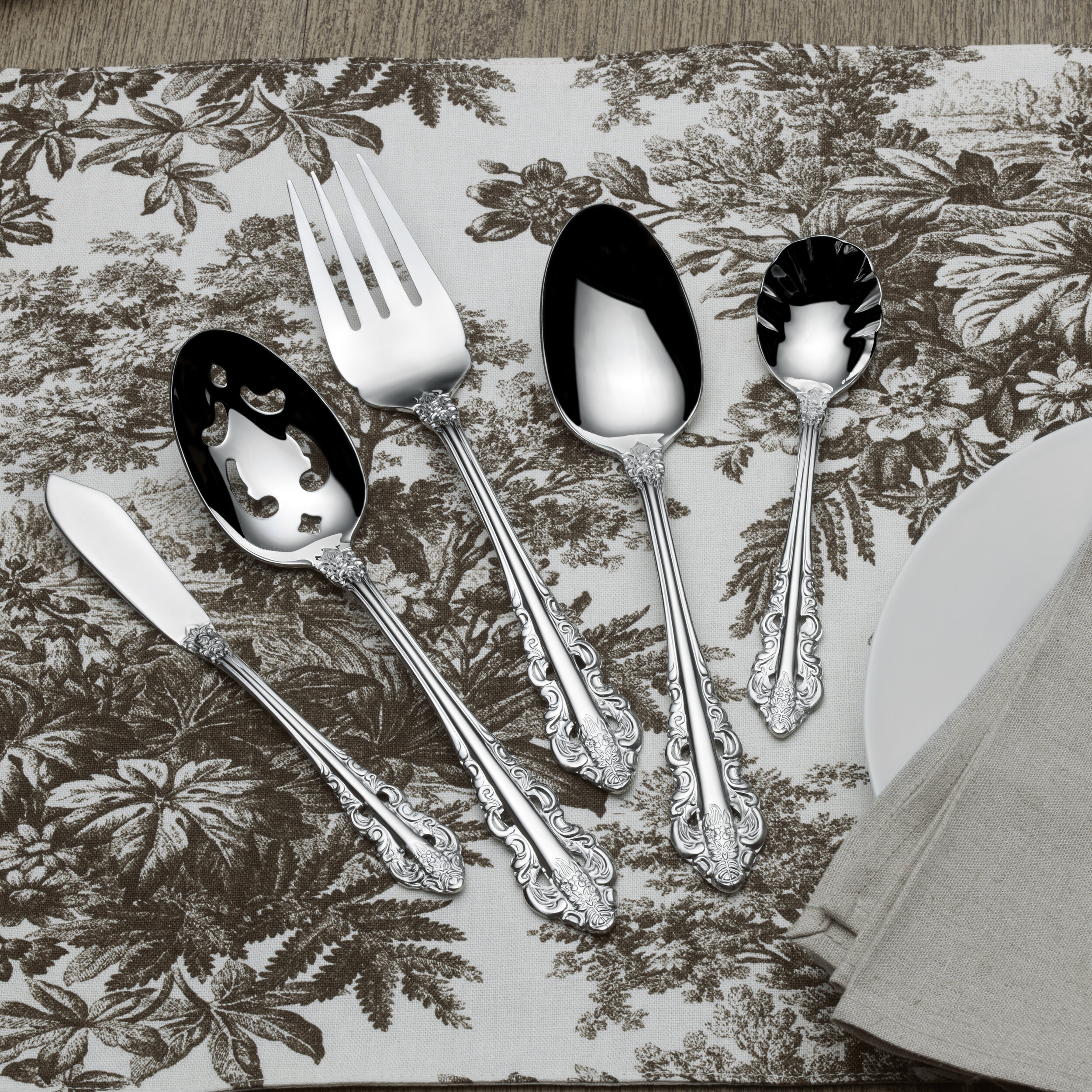 4 FORKS 6 7/8 LONG Flatware Wallace RESPLENDENCE Stainless Glossy Silverware,