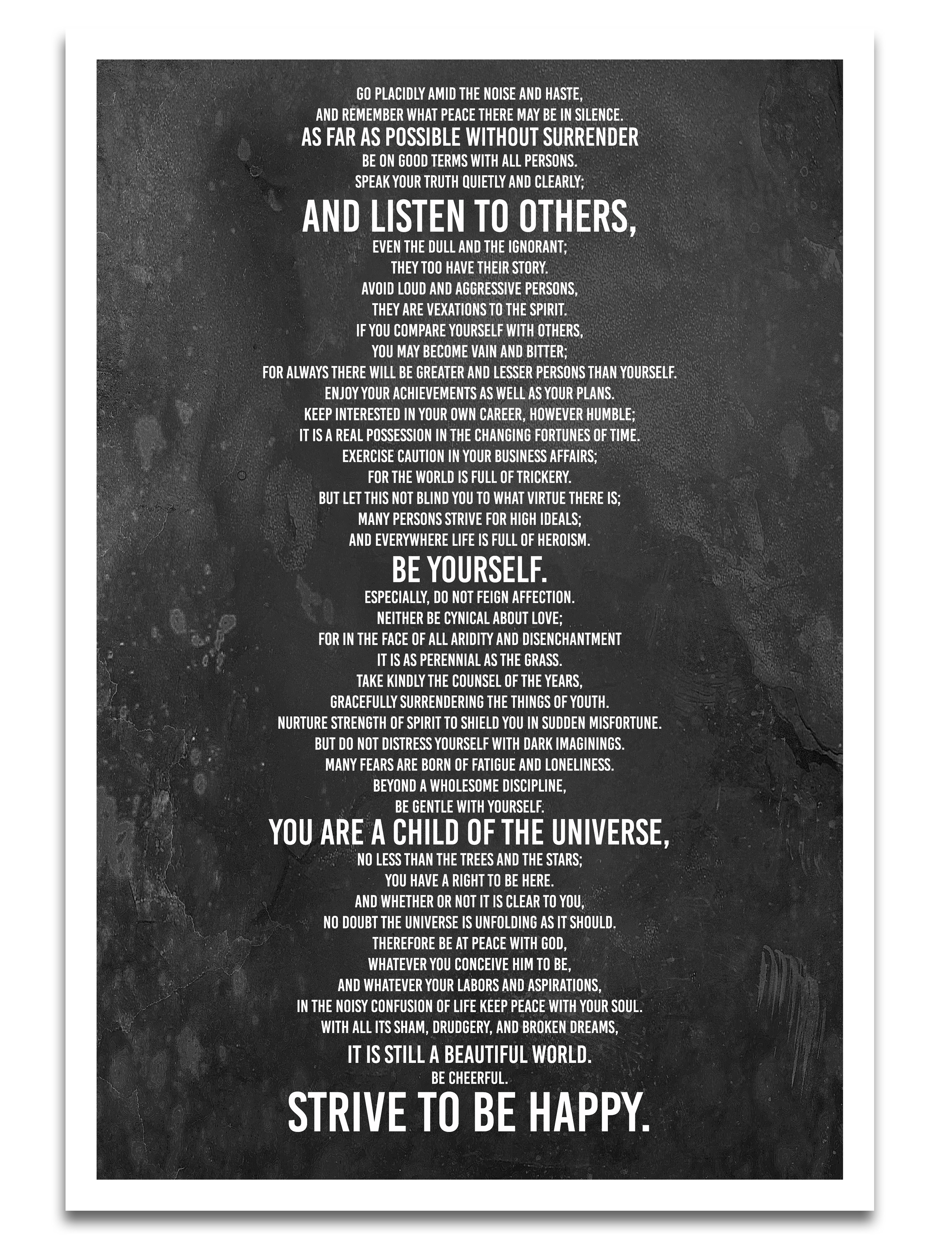 Wrought Studio Desiderata Print Textual Art On Paper In Black White Reviews Wayfair