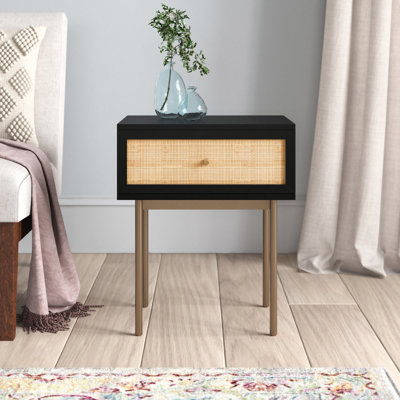 Feuerstein 21.75'' Tall 1 - Drawer Solid Wood Nightstand