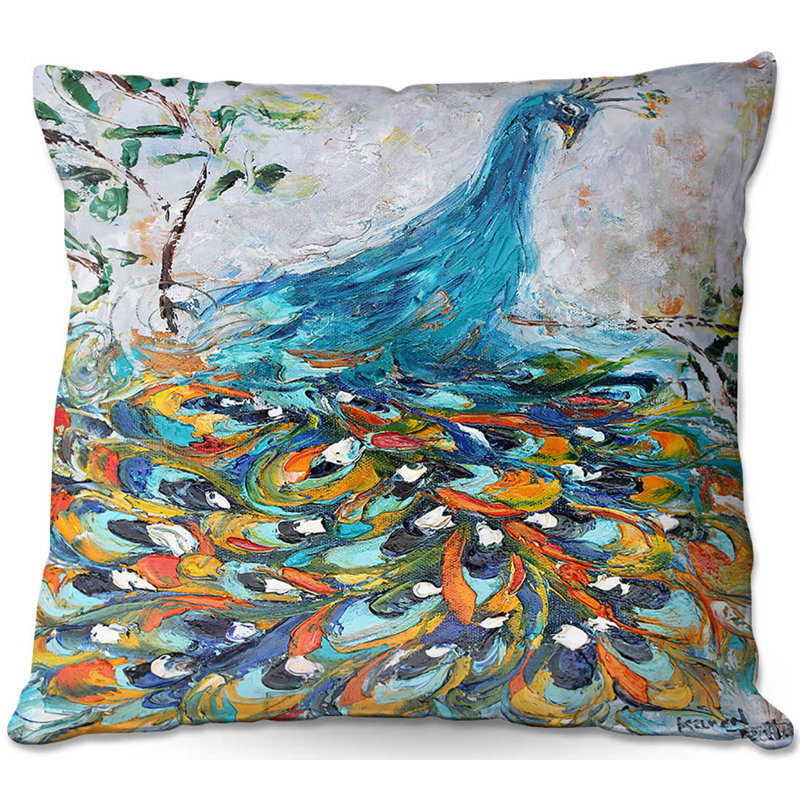World Menagerie Drasner Couch Fabulous Peacock Square Pillow Cover Insert Reviews Wayfair