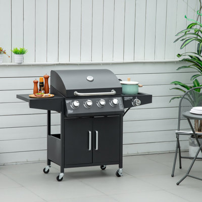 Outsunny Single Burner Portable Liquid Propane 10000 BTU Gas Grill with Cabinet INCOMPLETE 