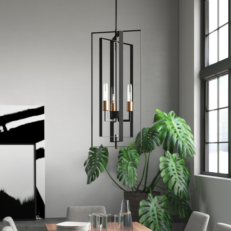 Mercury Row Dewees 3 Light Candle Style Geometric Chandelier