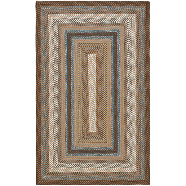 Liptak Hand-Braided Brown Area Rug