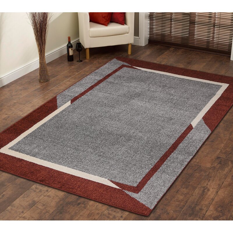 Ebern Designs Harrogate Geometric Red Gray Area Rug Reviews Wayfair