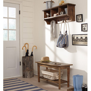 Entryway Coat Rack Bench Wayfair Nagel Wall Mounted Coat Rack With Bench