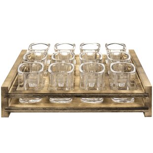 stable dishwasher safe Set of 12 shot glasses 4 cl square glasses for Tequila Vodka 