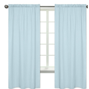 Woodland Toile Geometric Semi-Sheer Rod Pocket Curtain Panels (Set of 2)