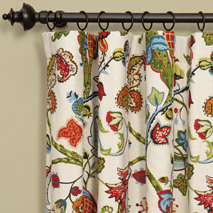 Bayliss Nature/Floral Pinch Pleat Single Curtain Panel