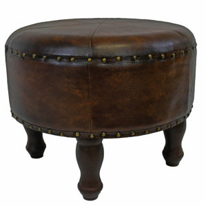 Stone Castle Faux Leather Ottoman by A..