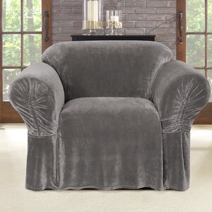 Stretch Plush Box Cushion Armchair Slipcover