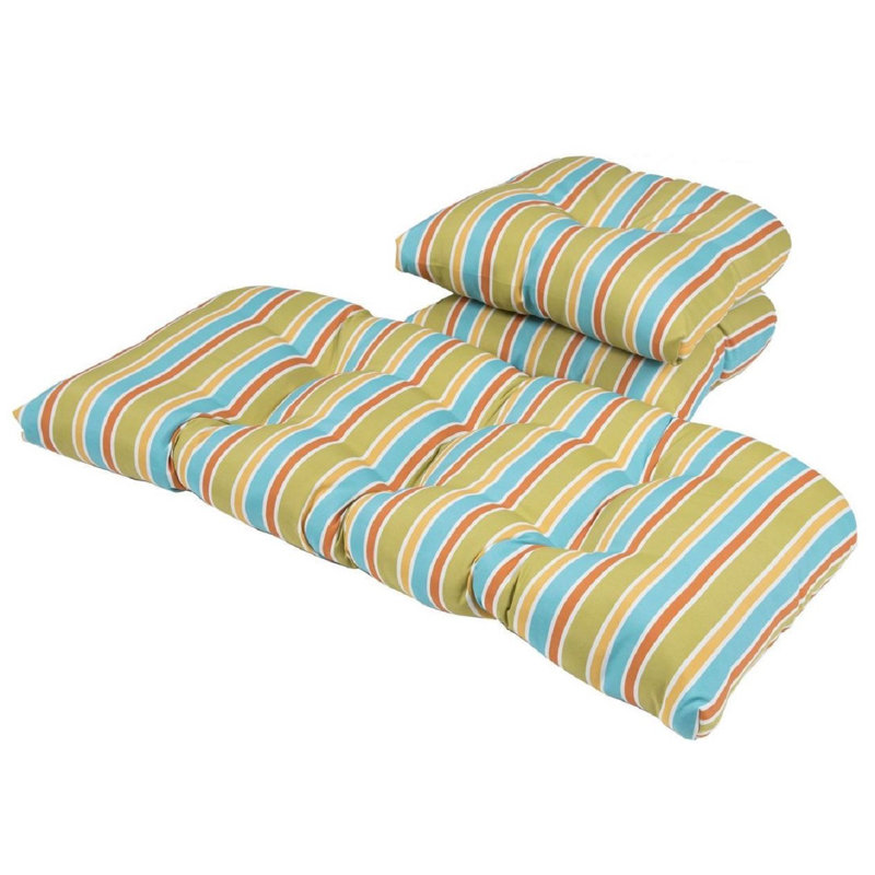 Charlton Home Stripe 3 Piece Outdoor Loveseat Sofa Cushion Set