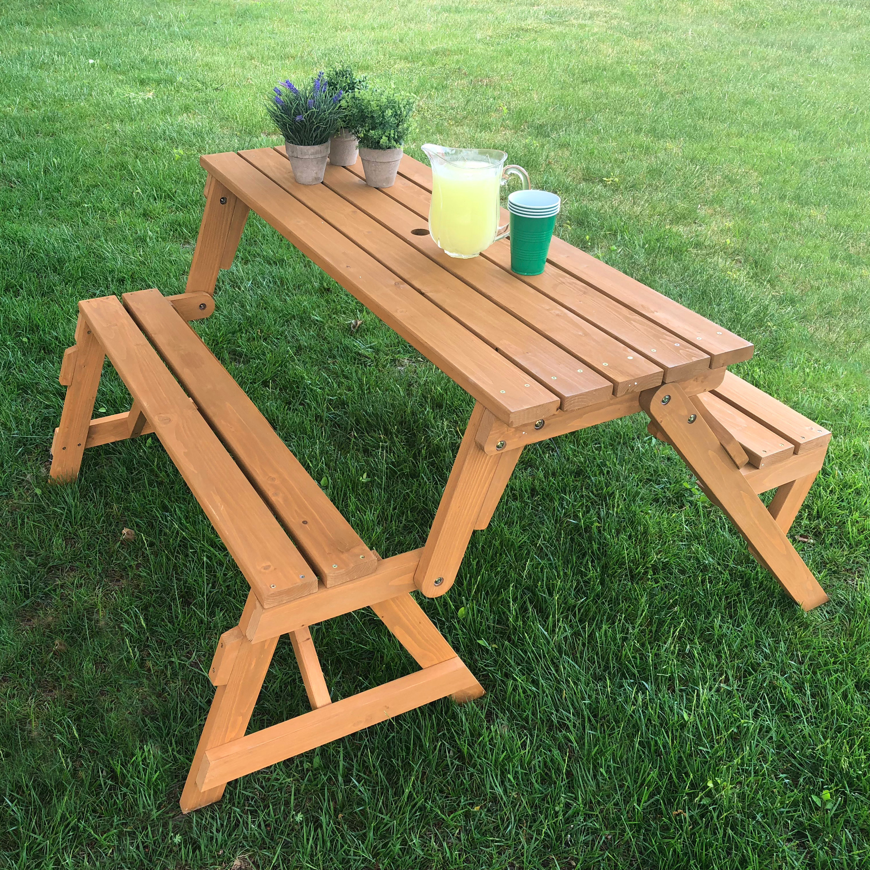 Freeport Park Broseley Solid Wood Picnic Table Reviews Wayfair
