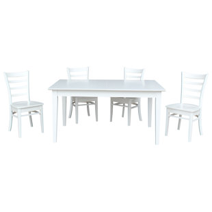 Chastain 5 Piece Extendable Solid Wood Dining Set