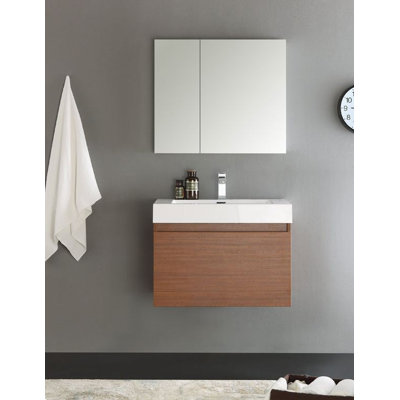 Fresca Senza 30 Mezzo Single Wall Mounted Modern Bathroom Vanity