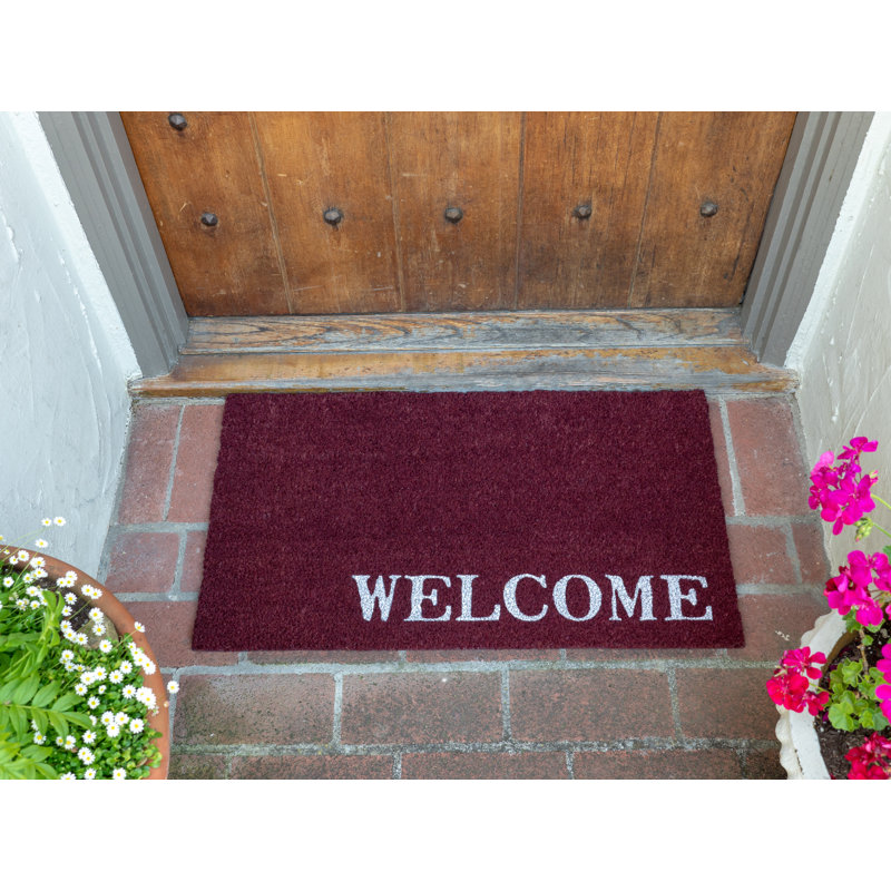 Winston Porter Gabbard Coir Welcome 17 X 30 Non Slip Outdoor Door Mat Wayfair