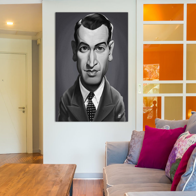 East Urban Home Vintage Celebrity Sunday Series James Stewart Memorabilia On Wrapped Canvas