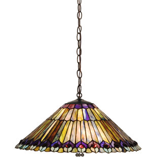 Go to store & view more images Victorian Tiffany 3-Light Bowl Pendant by Meyda Tiffany