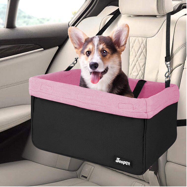 Portable Dog Car Seat Travel Carrier with Seat Belt MONIKI 2 in1 Dog Booster Seats for Cars Beige 