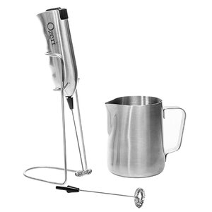 Deluxe Milk Frother and 12 oz Frothing Pitcher with Extra Whisk Attachment