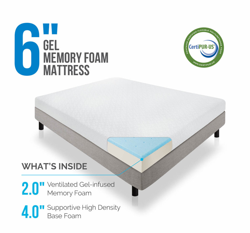 Lucid 6 Firm Memory Foam Mattress Reviews Wayfair 6 Firm Memory Foam Mattress