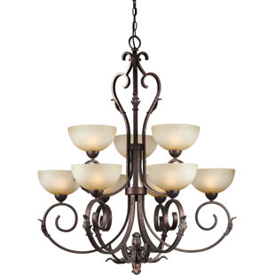 Go to store & view more images Bordeaux 9-Light Shaded Chandelier by Fleur De Lis Living