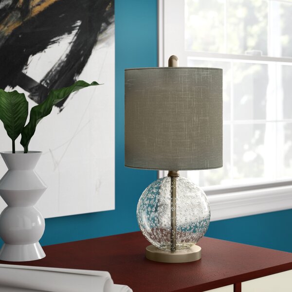 Ivy Bronx Tropeano Glass and Steel 19&quot; Table Lamp &amp; Reviews | Wayfair