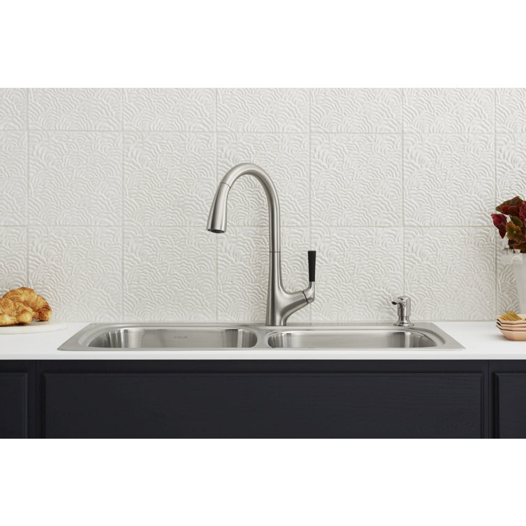 Kohler All-in-One Dual-Mount Stainless Steel Kitchen Sink Kit ...