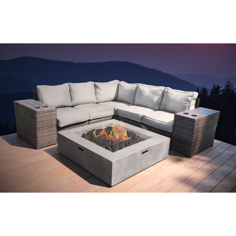 Orren Ellis Crofoot 8 Piece Rattan Sectional Seating Group With
