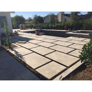 Pavers Cobblestone You Ll Love Wayfair Nysa Tumbled Travertine Paver In Tan By Qdi Surfaces