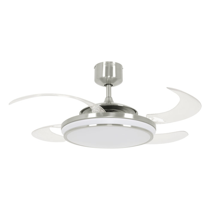 48 Levine Retractable 4 Blade Ceiling Fan With Remote Light Kit Included