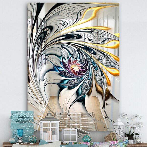Wade Logan® Stained Glass Floral Art Modern Accent Mirror & Reviews ...