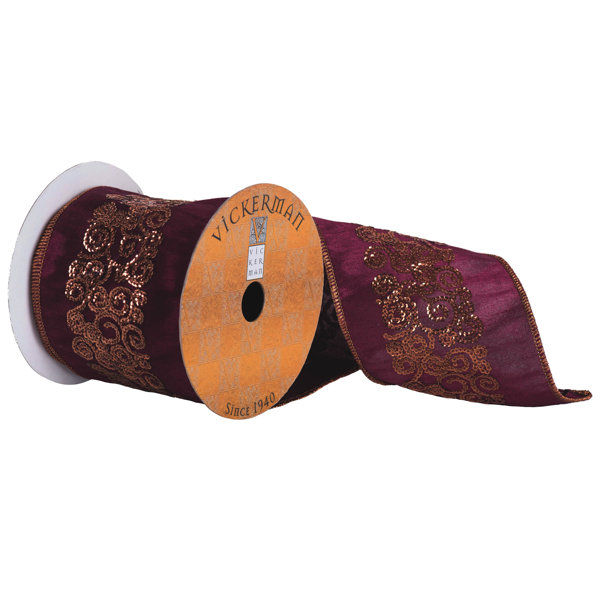 The Holiday Aisle Sequin Swirl Center Edge Ribbon Wayfair