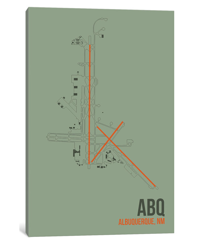 East Urban Home Airport Diagram Series Albuquerque Graphic Art