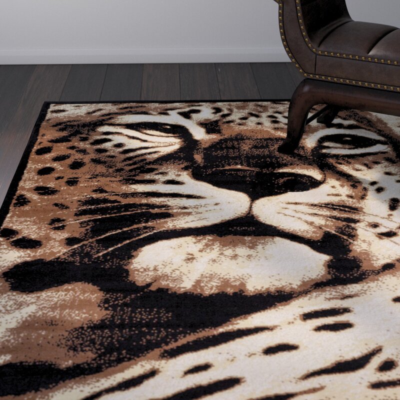 Bloomsbury Market Emeline Leopard Black Animal Print Area Rug