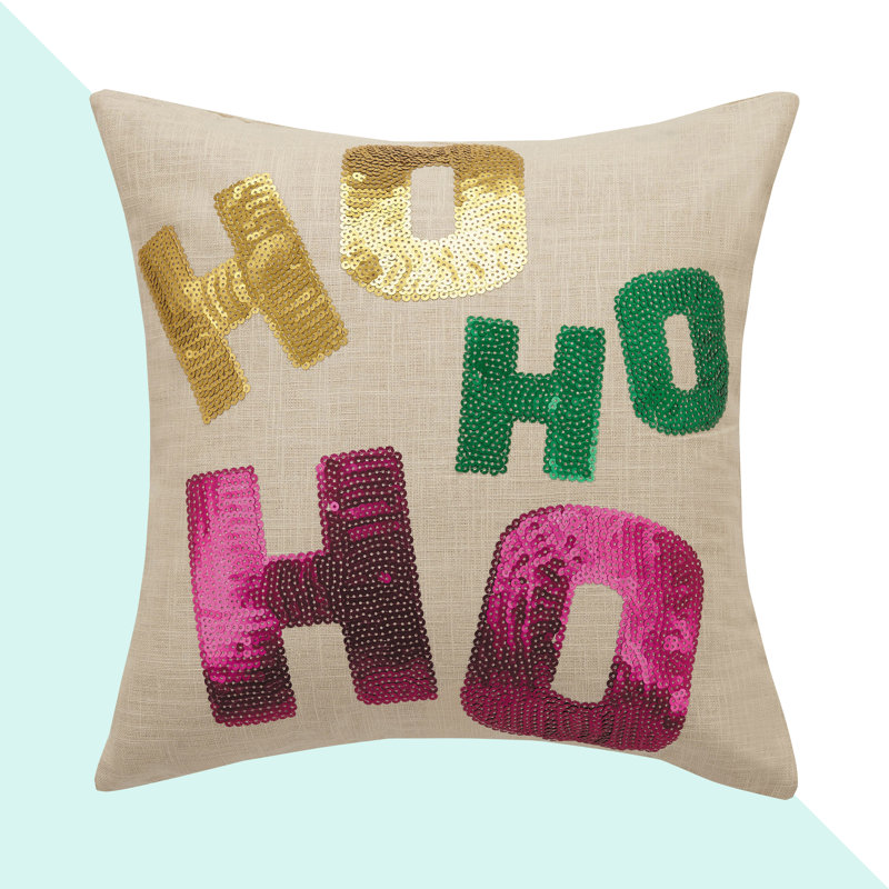 Hashtag Home Ashcroft Ho Ho Ho Sequin Throw Pillow Wayfair