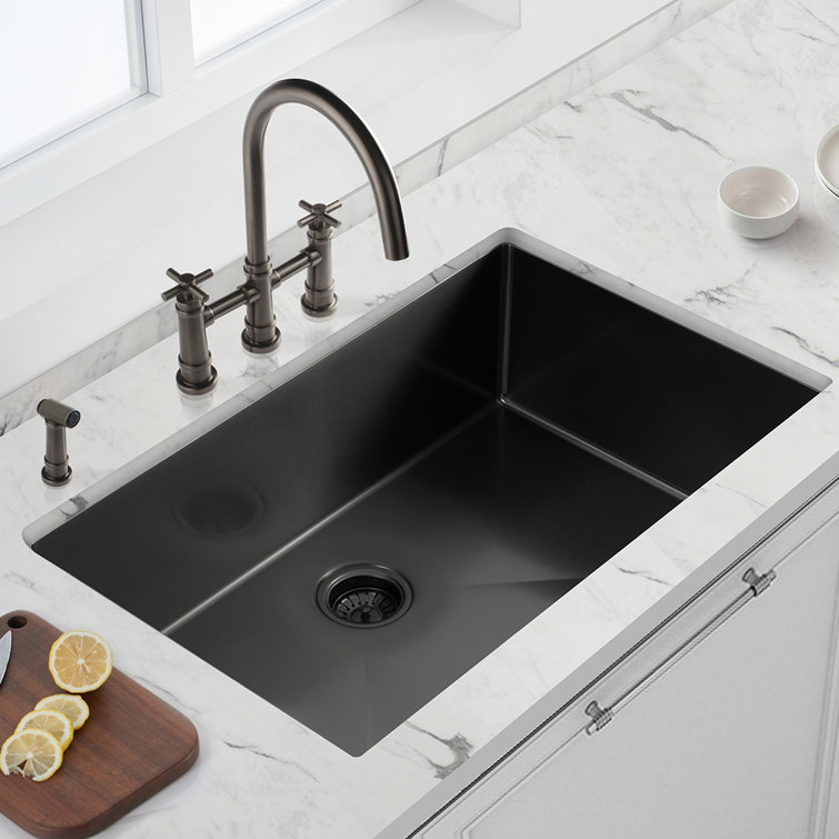 Bestier Stainless Steel Single Bowl Gunmetal Black Undermount Handmade Kitchen Sink Wayfair