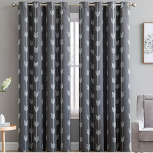 Brendle Geometric Blackout Thermal Grommet Curtain Panels (Set of 2)