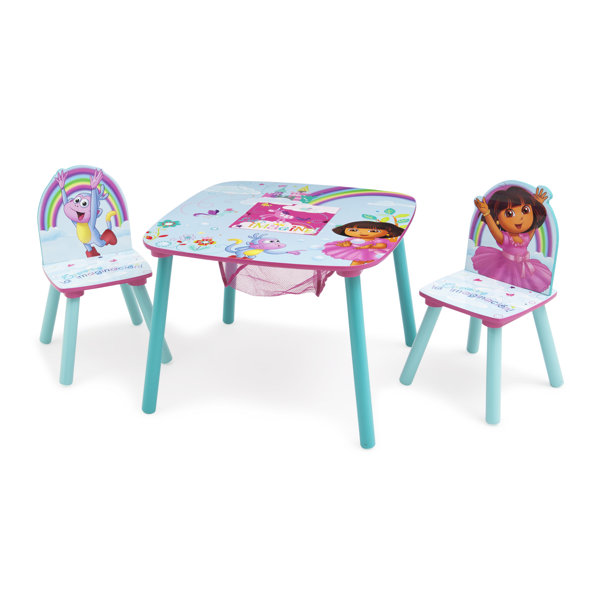 Delta Children Nickelodeon S Dora The Explorer Kids 3 Piece Square Table And Chair Set Wayfair