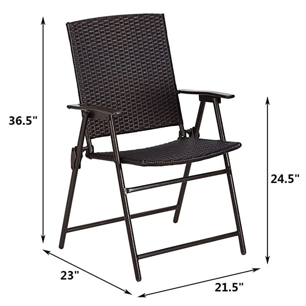 Xiangan Polyethylene Wicker Stackable Folding Chair Set of 2 Wayfair