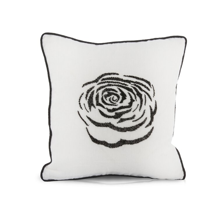 Rose cushion with handmade felt flowers for mum Grey home decor Decorative floral pillow New home gift Housewarming present Hand embellished