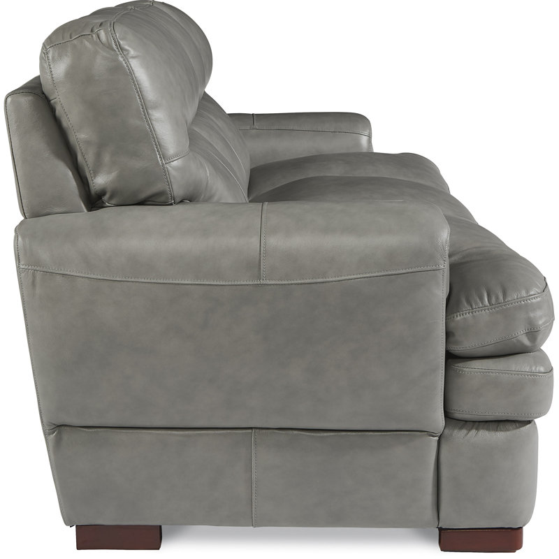 La Z Boy Jake Genuine Leather 89 5 Pillow Top Arm Sofa Reviews Wayfair