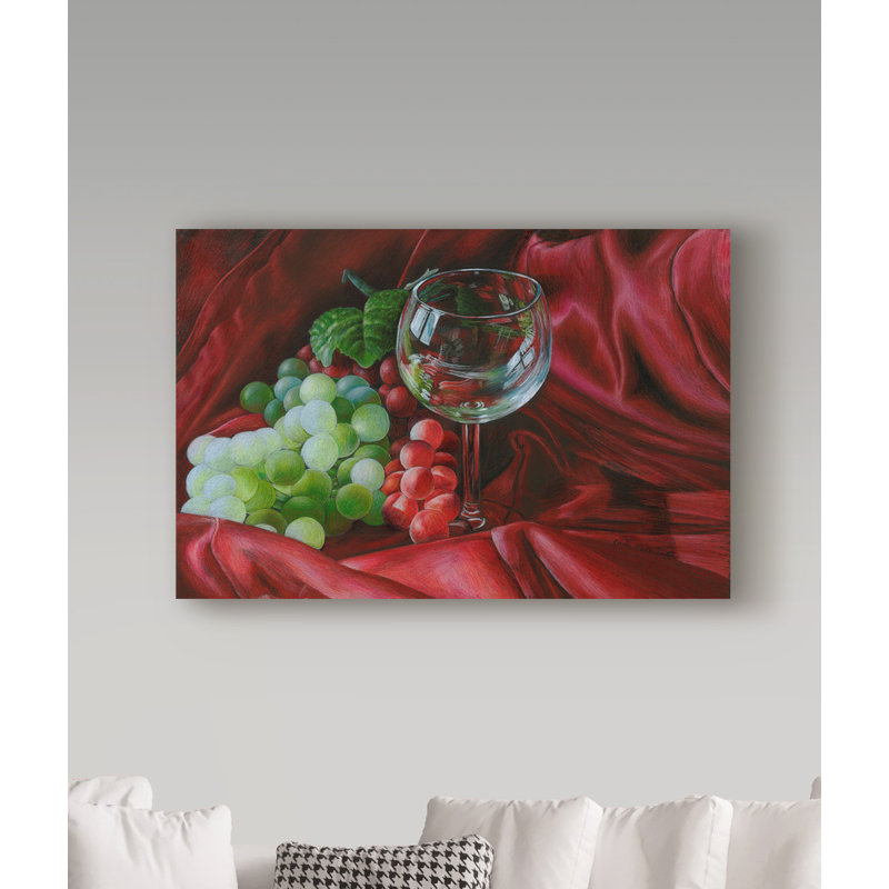 Fleur De Lis Living Red Satin And Grapes Acrylic Painting Print
