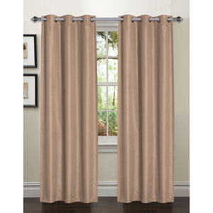 Galaxy Solid Room Darkening Thermal Grommet Curtain Panels (Set of 2)