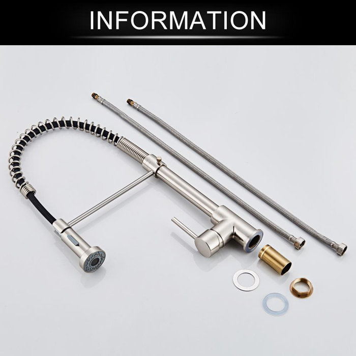 Ktaxon Pull Down Single Handle Kitchen Faucet With Side Spray