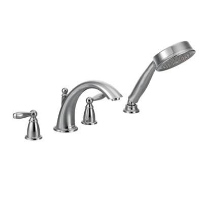 Moen Brantford Two Handle Roman Tub Faucet Handshower Finish Chrome