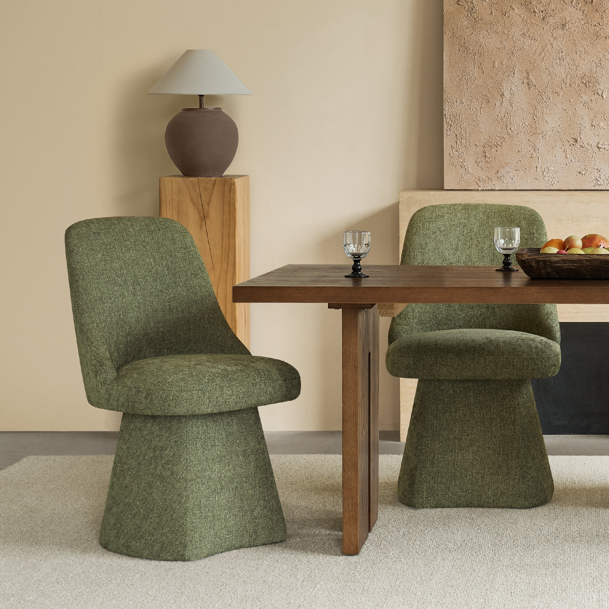 Swivel Fabric Upholstered Dining Chair