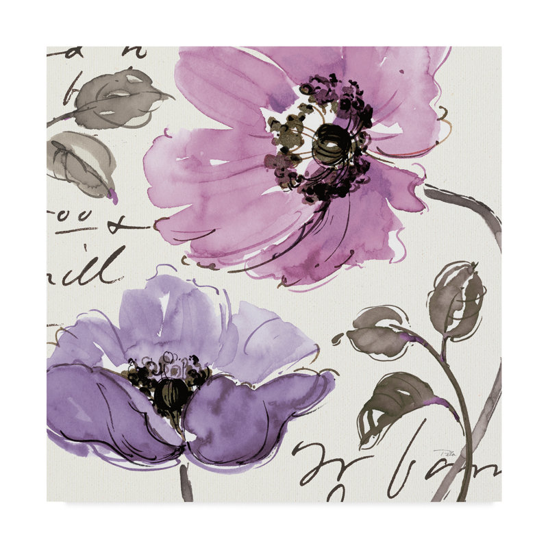 Winston Porter Floral Waltz Plum I Acrylic Painting Print On