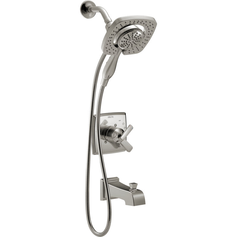 T17464 Ss I Rb I I Delta Ashlyn Pressure Balance Tub And Shower Faucet Trim Kit With In2ition Shower Reviews Wayfair
