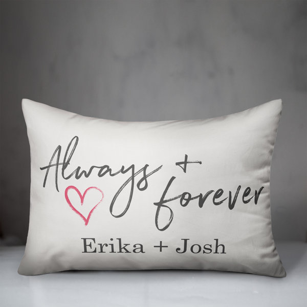 Winston Porter Rogalski Always And Forever Personalized Outdoor Lumbar Pillow Reviews Wayfair