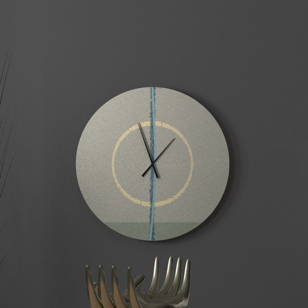 Ebern Designs Natural Modernistic Abstract Metal Wall Clock Wayfair